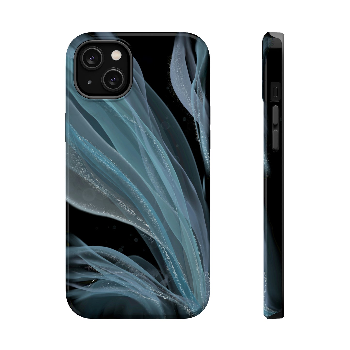 Blue Waves Alcohol Ink Art (Black), MagSafe