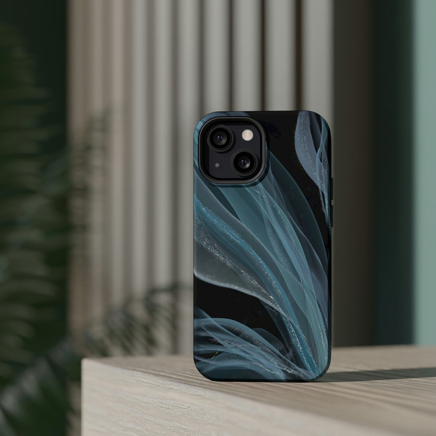Blue Waves Alcohol Ink Art (Black), MagSafe