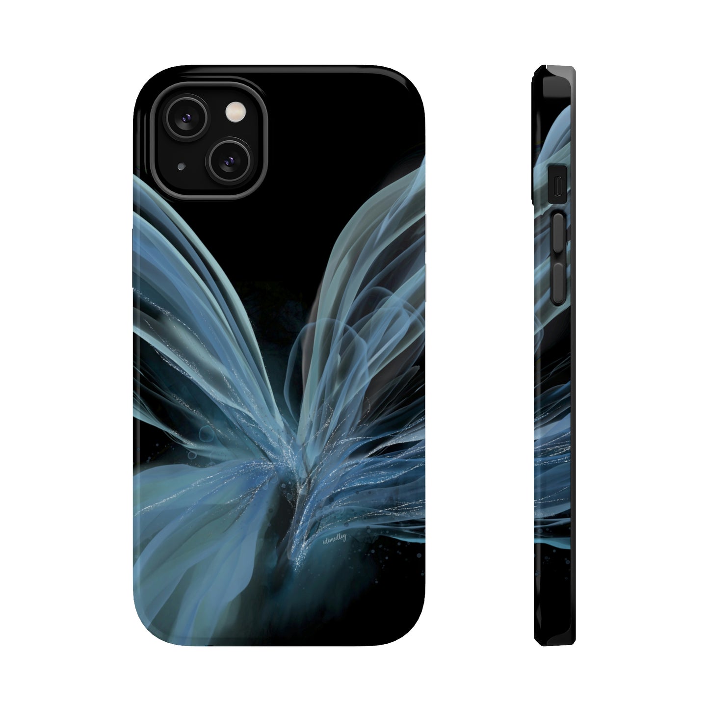 Blue Butterfly Alcohol Ink Art (Black), MagSafe