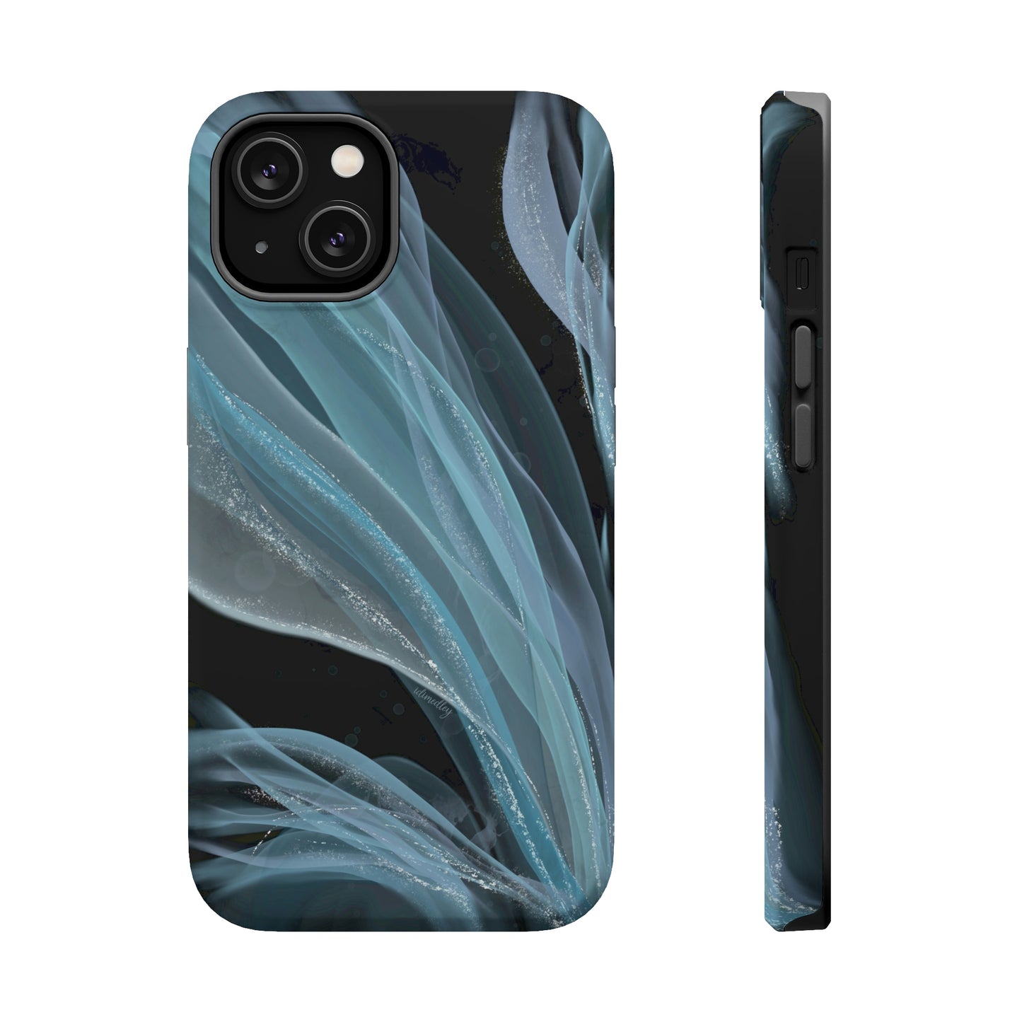 Blue Waves Alcohol Ink Art (Black), MagSafe
