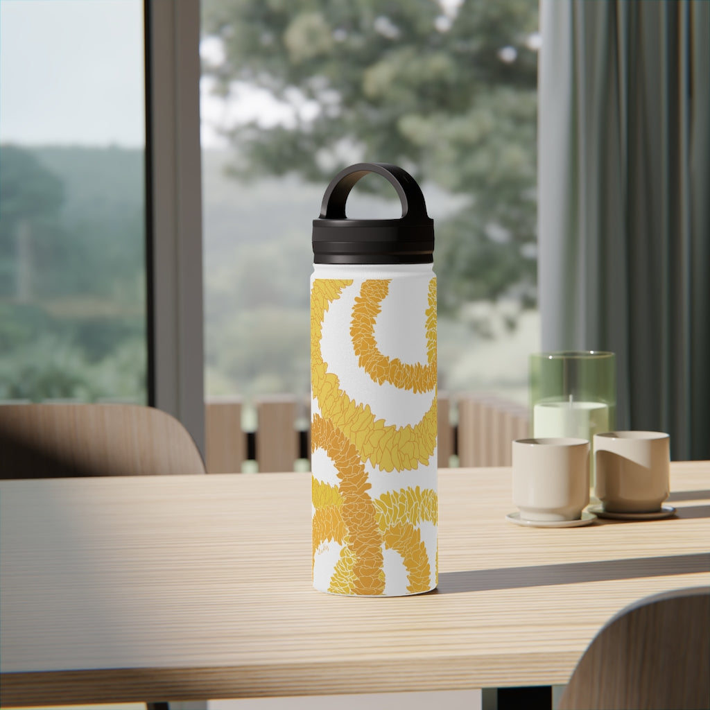 Water Bottle, 3 sizes, Stainless Steel with Handle Lid- Ilima Lei