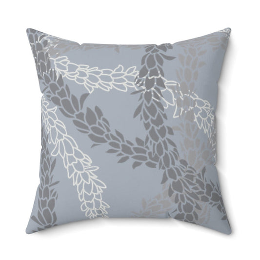 MicroSuede Throw Pillow Cover- Pikake Wishes (Gray)