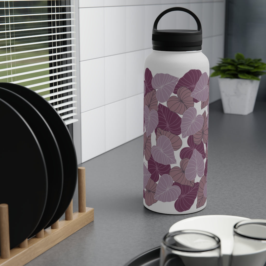 Water Bottle, 3 sizes, Stainless Steel with Handle Lid- Kalo Pinks