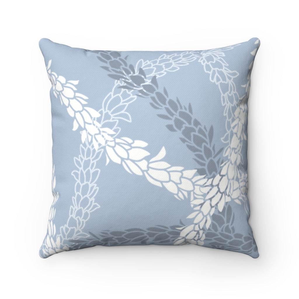 Canvas Throw Pillow Case- Pikake Wishes (Cyan Blue)