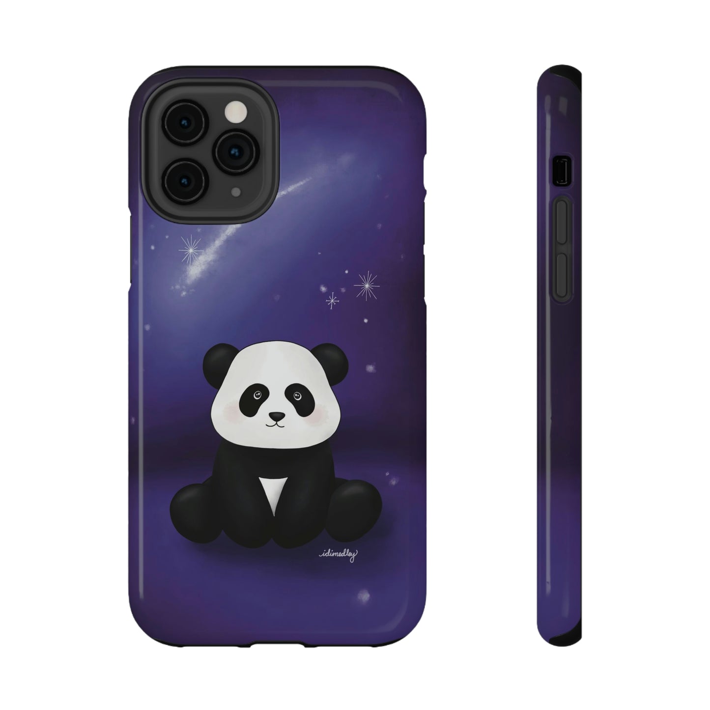 Panda in Purple Starry Night Skies