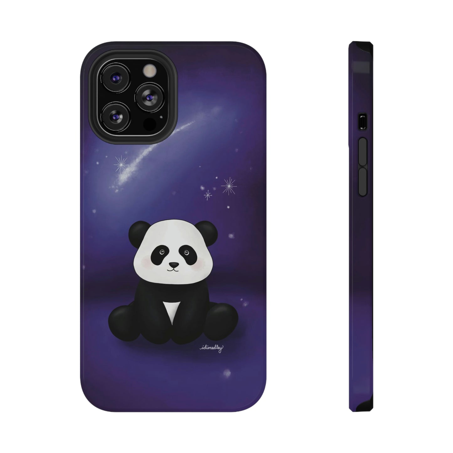 Panda in Purple Starry Night Skies