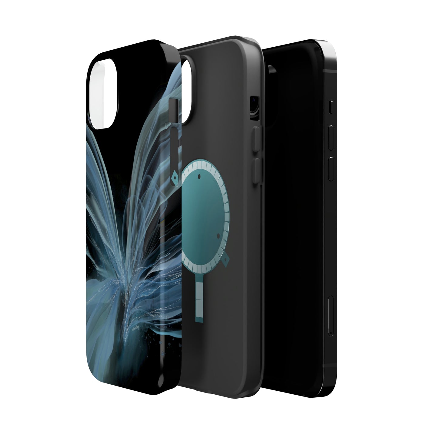 Blue Butterfly Alcohol Ink Art (Black), MagSafe