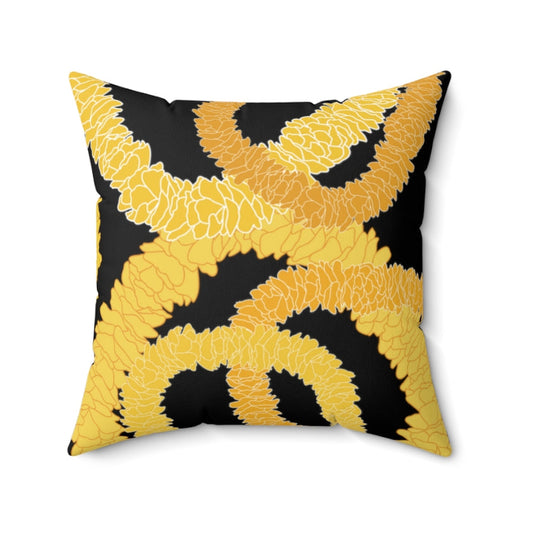 MicroSuede Throw Pillow Cover- Ilima Lei (Black)