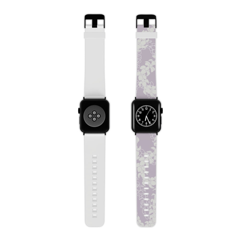 Watch Band for Apple Watch- Puakenikeni Curvilinear Lei (Pinky Periwinkle)
