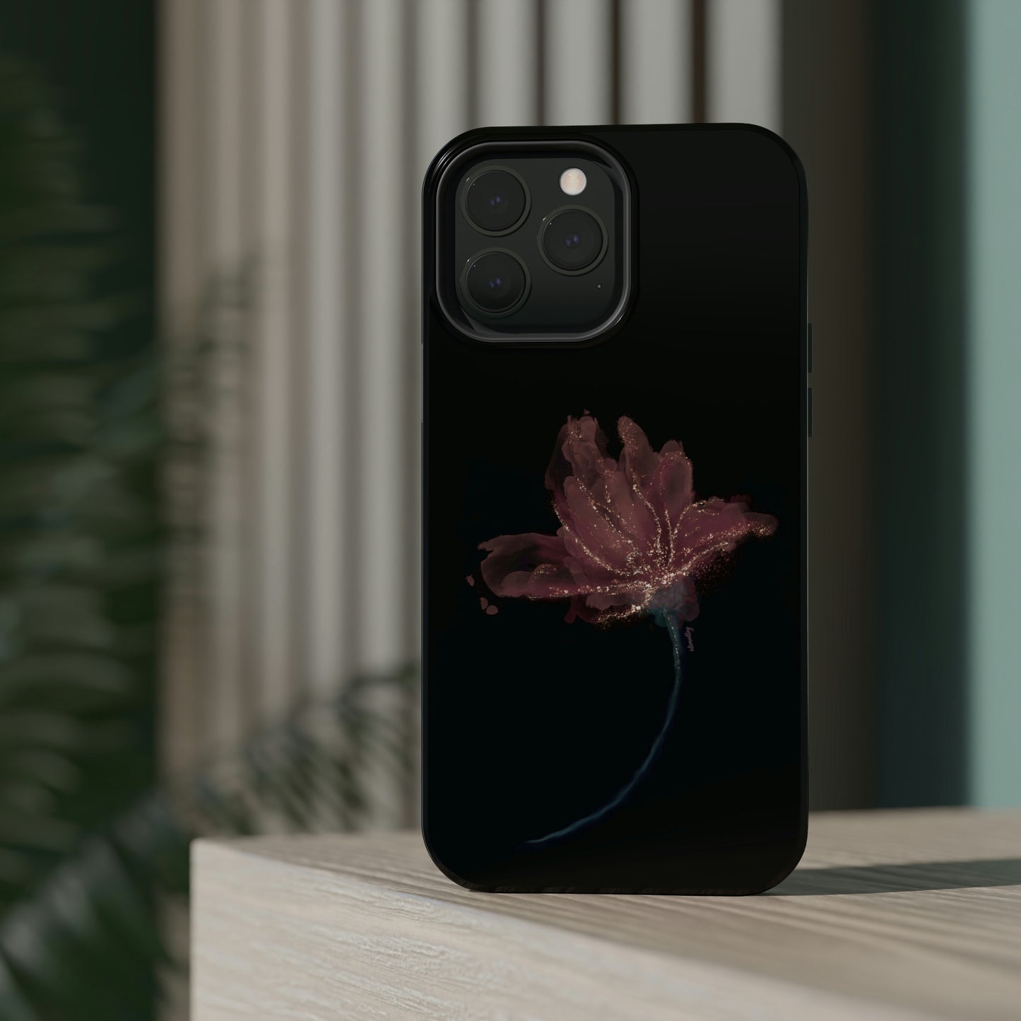 Flower Alcohol Ink Art (Black), MagSafe