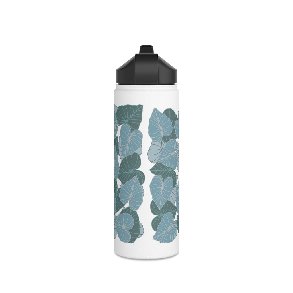 Water Bottle, 3 sizes, Stainless Steel with Sip Straw- Kalo Blues