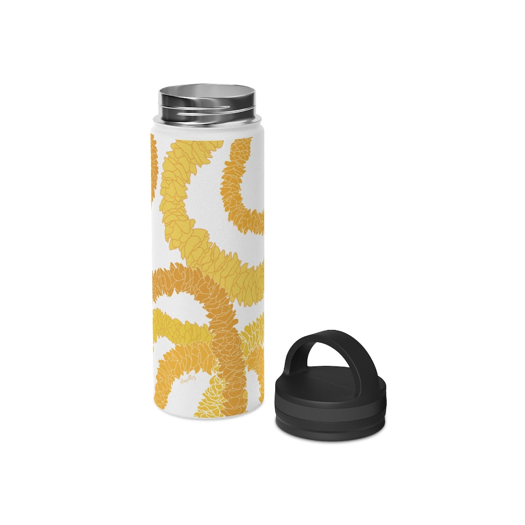 Water Bottle, 3 sizes, Stainless Steel with Handle Lid- Ilima Lei