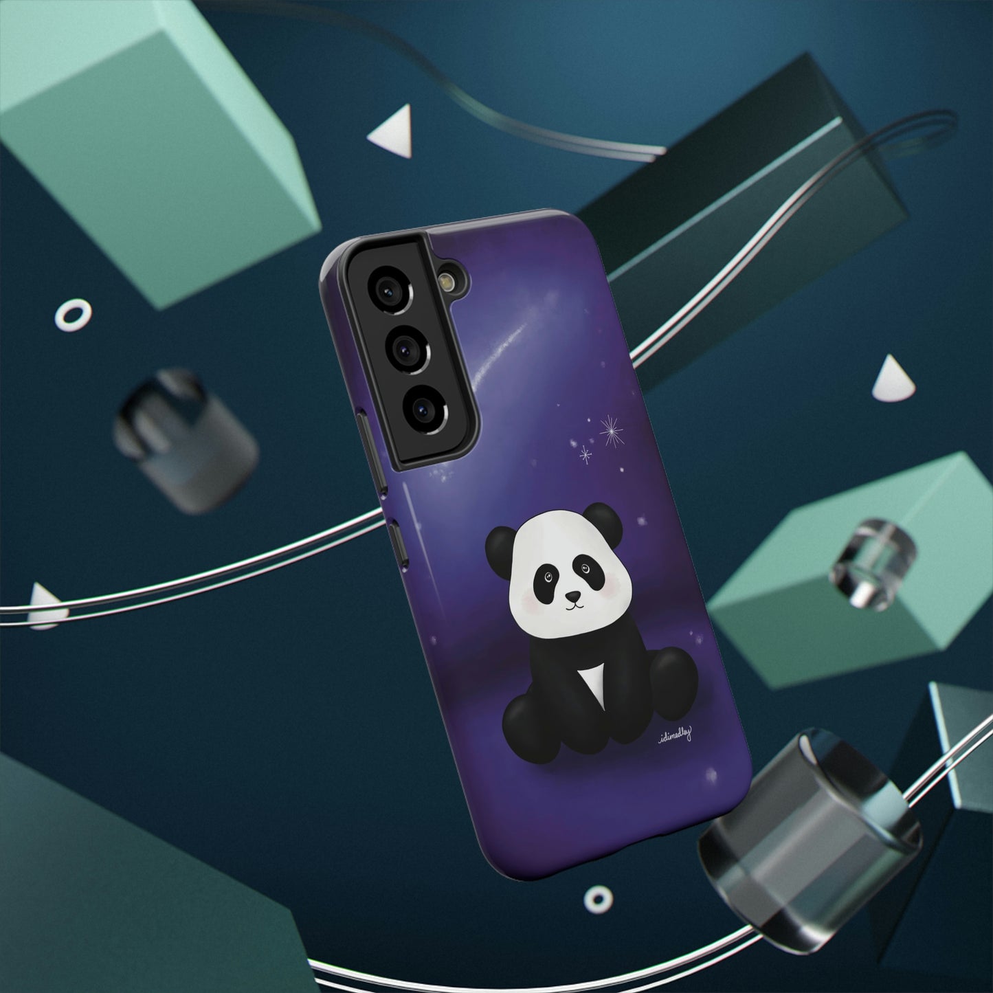 Panda in Purple Starry Night Skies