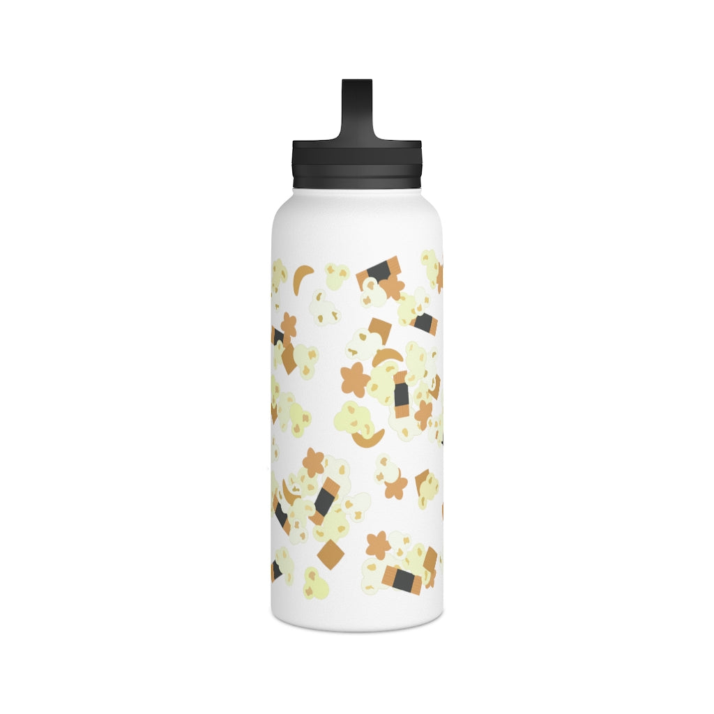 Water Bottle, 3 sizes, Stainless Steel with Handle Lid- Hurricane Popcorn