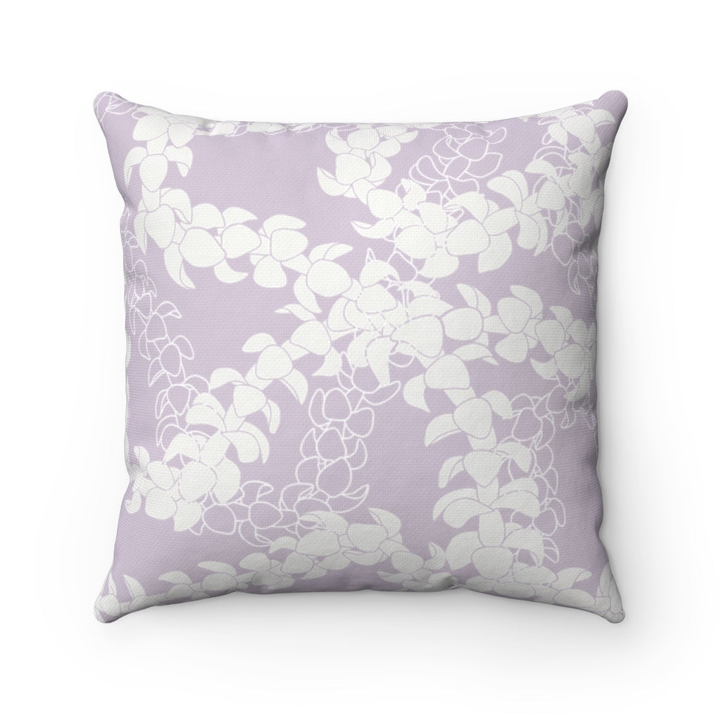 Canvas Throw Pillow Case- Puakenikeni Curvilinear Lei (Pinky Periwinkle)