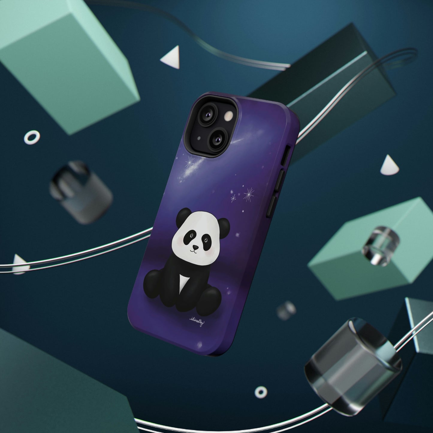 Panda in Purple Starry Night Skies