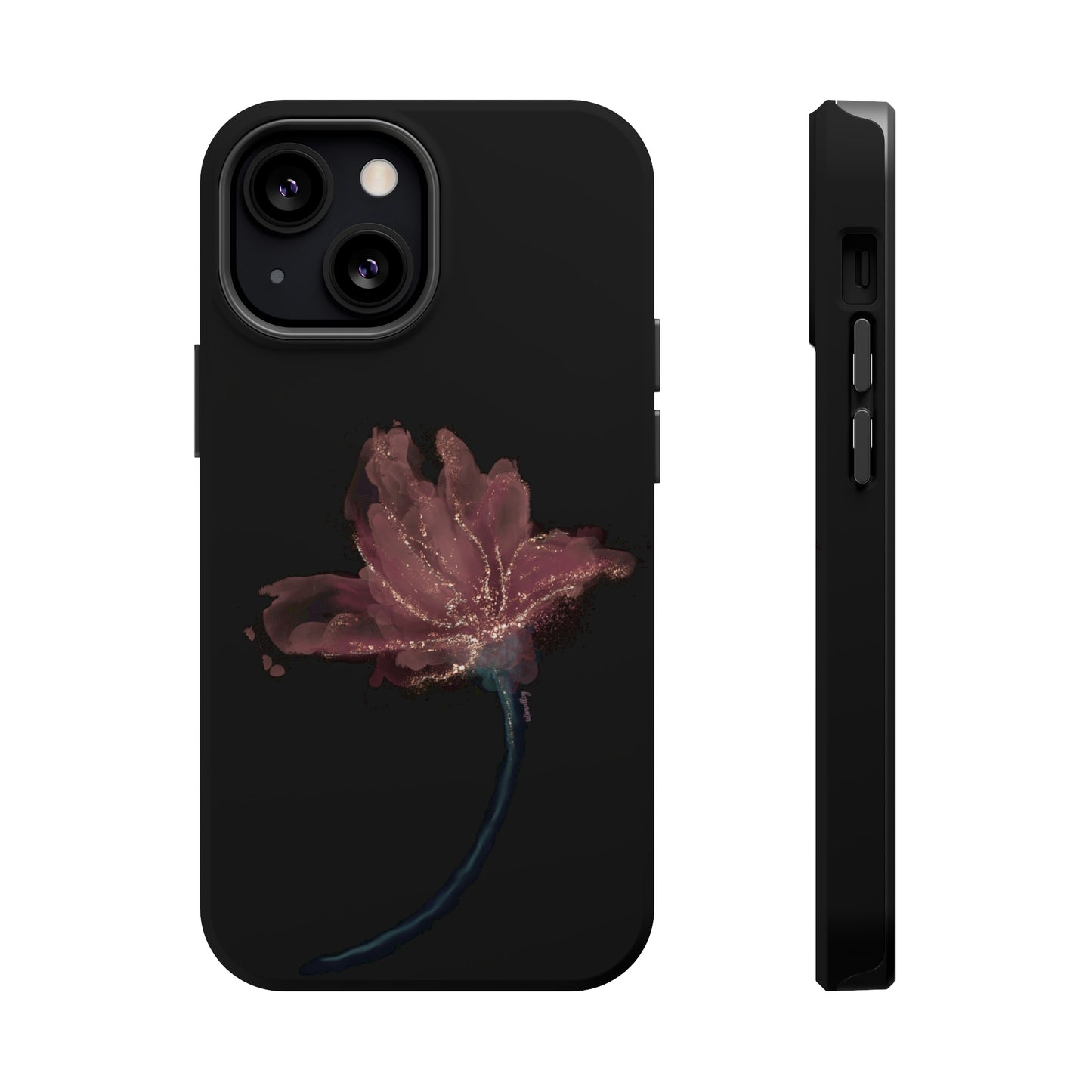 Flower Alcohol Ink Art (Black), MagSafe