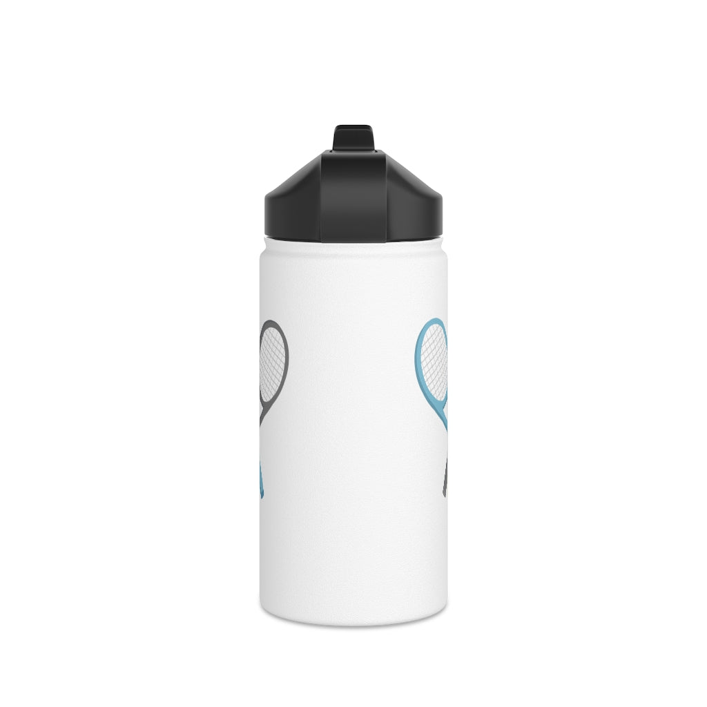 Water Bottle, 3 sizes, Stainless Steel with Sip Straw- Racket Crossing