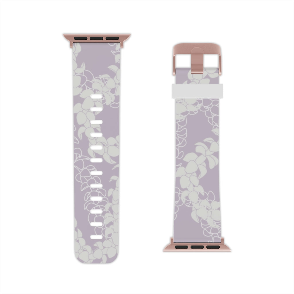 Watch Band for Apple Watch- Puakenikeni Curvilinear Lei (Pinky Periwinkle)