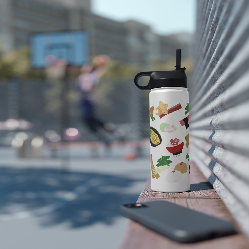 Water Bottle, 3 sizes, Stainless Steel with Sip Straw- Broke Da Mouth