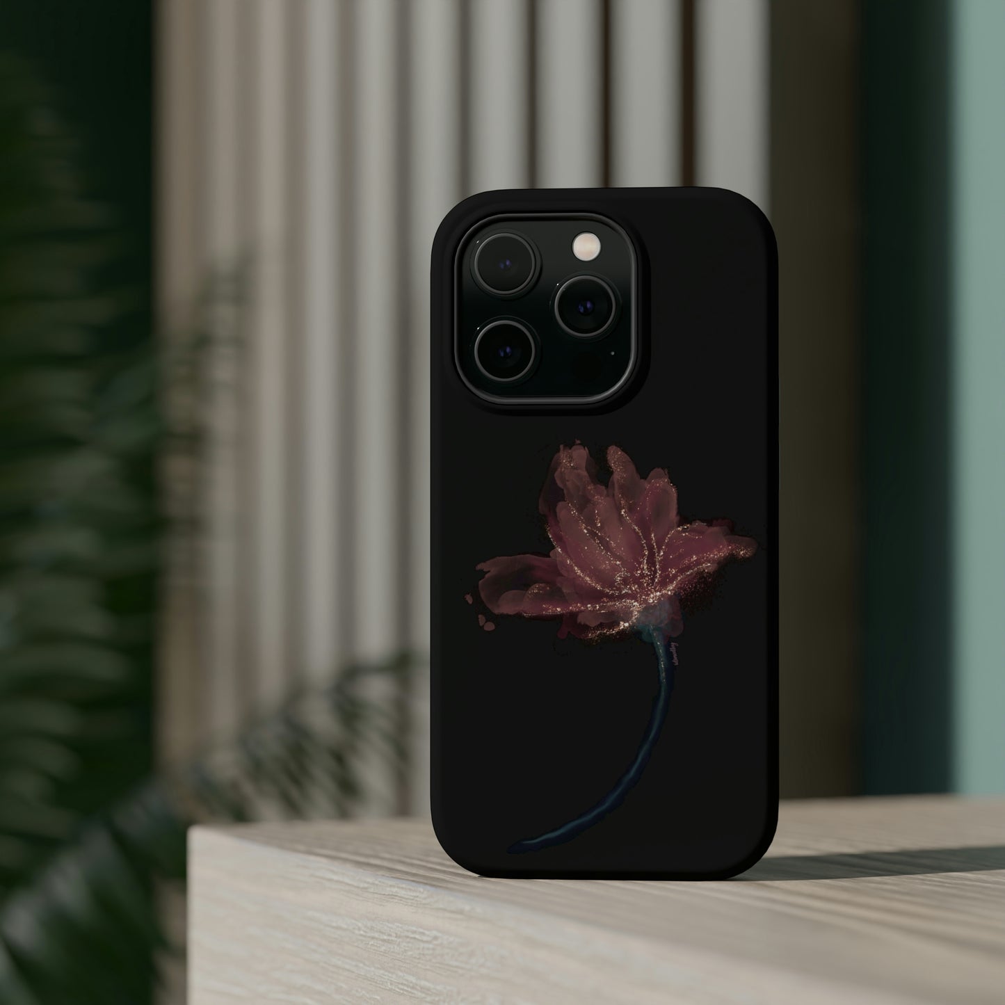 Flower Alcohol Ink Art (Black), MagSafe