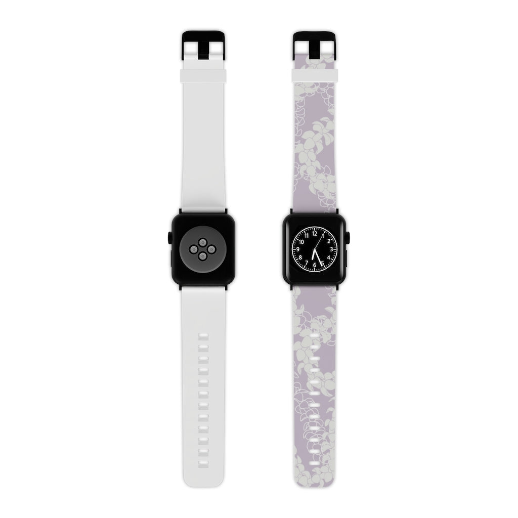 Watch Band for Apple Watch- Puakenikeni Curvilinear Lei (Pinky Periwinkle)