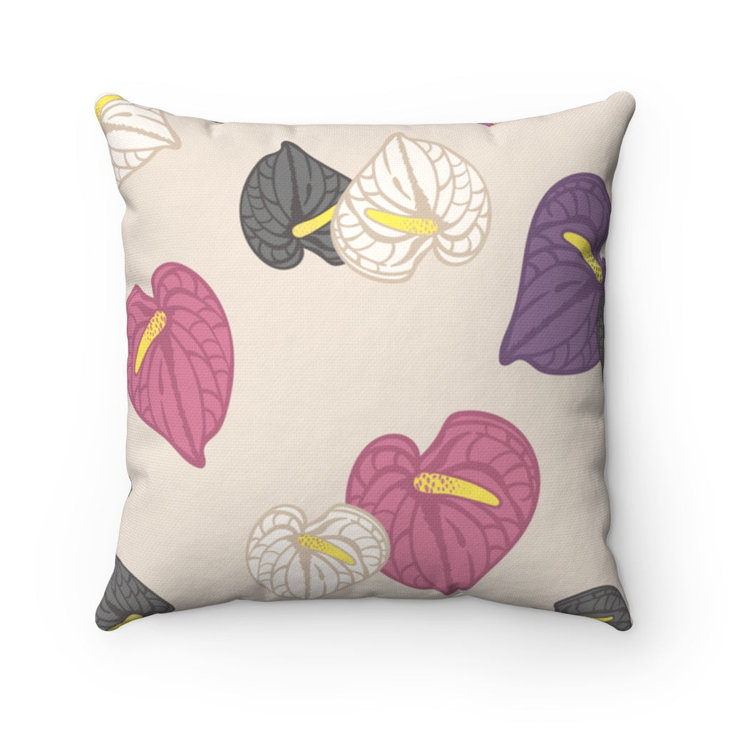 anthurium pillow Throw Pillow Cover- Anthuriums Abound Beach Sunset – Island Digital Imagers Medley