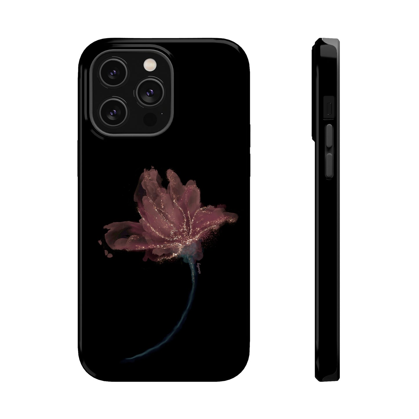 Flower Alcohol Ink Art (Black), MagSafe