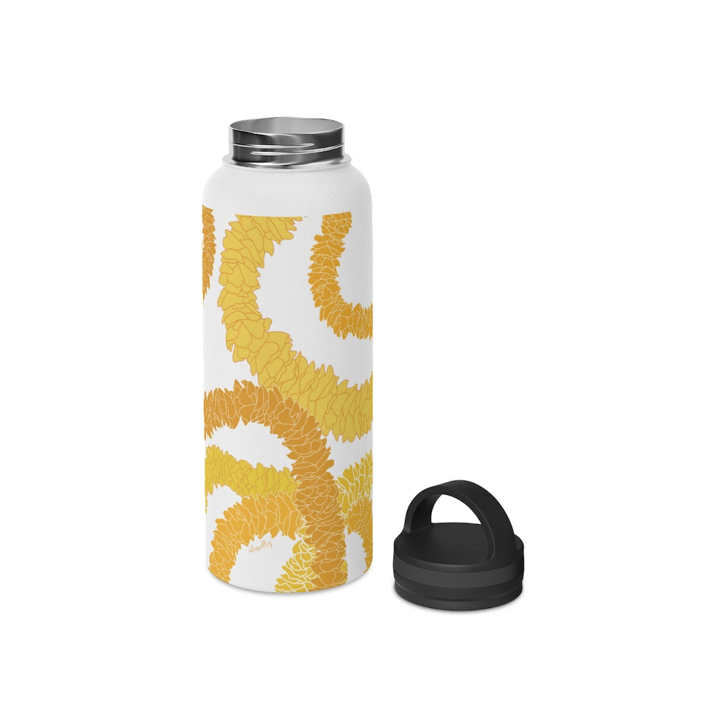 Water Bottle, 3 sizes, Stainless Steel with Handle Lid- Ilima Lei