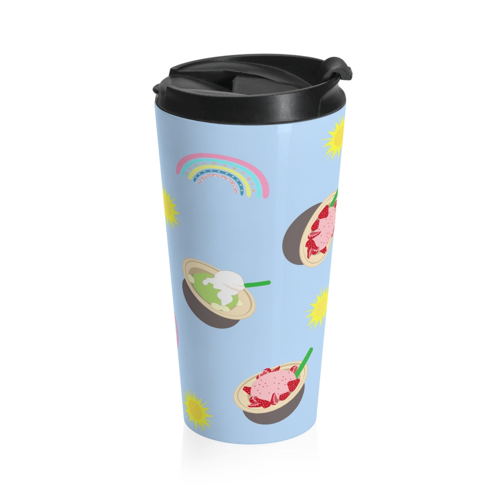 Tumbler/Travel Mug 15 oz- Shave Ice and Rainbows Clear Day