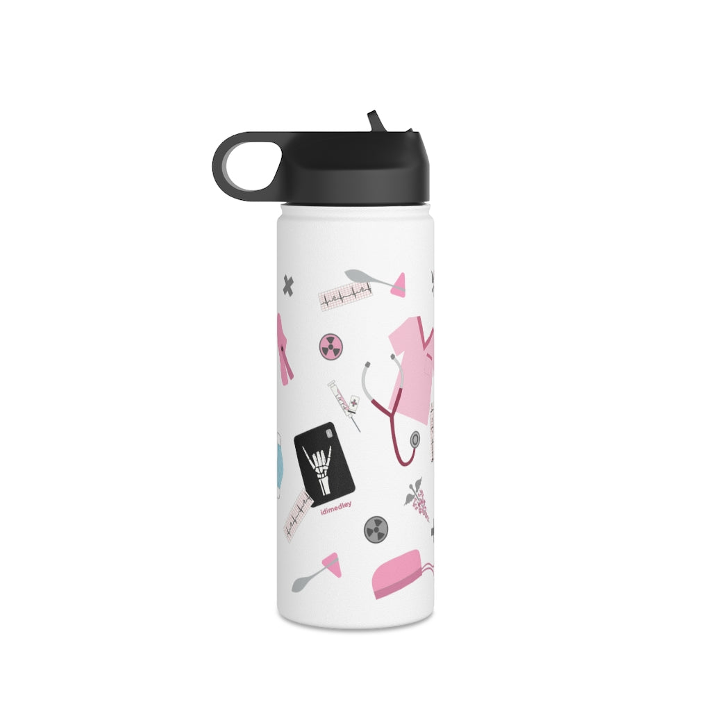 Water Bottle, 3 sizes, Stainless Steel with Sip Straw- Women in Medicine