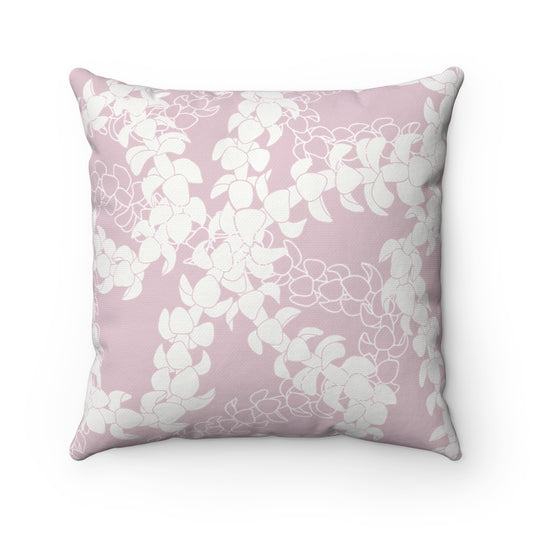 Canvas Throw Pillow Case- Puakenikeni Curvilinear Lei (Rosey Pink)