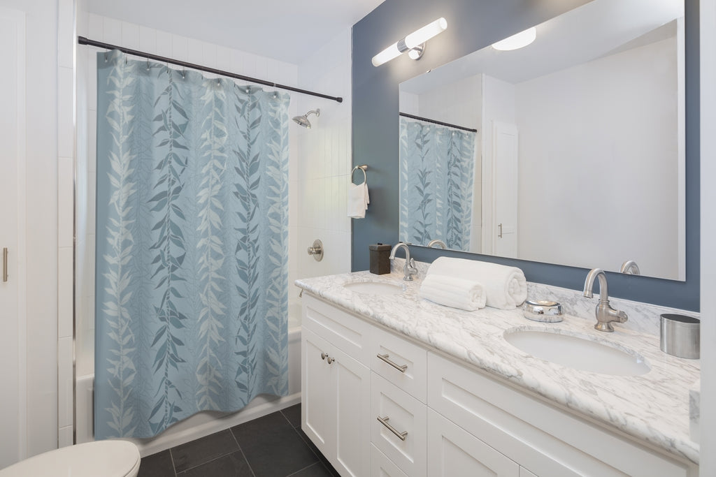 Shower Curtain- Ti Leaf Lucky Leis (Steel Blue)