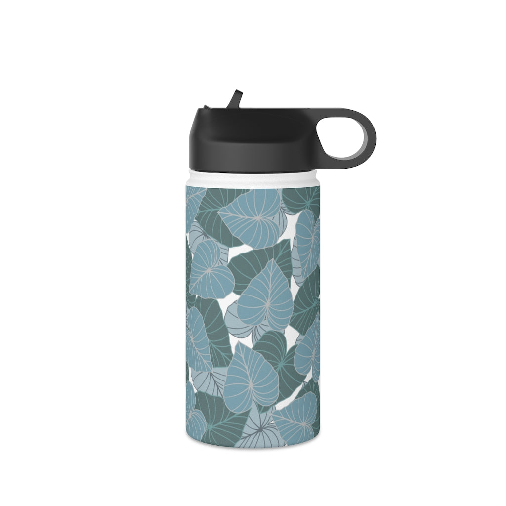 Water Bottle, 3 sizes, Stainless Steel with Sip Straw- Kalo Blues