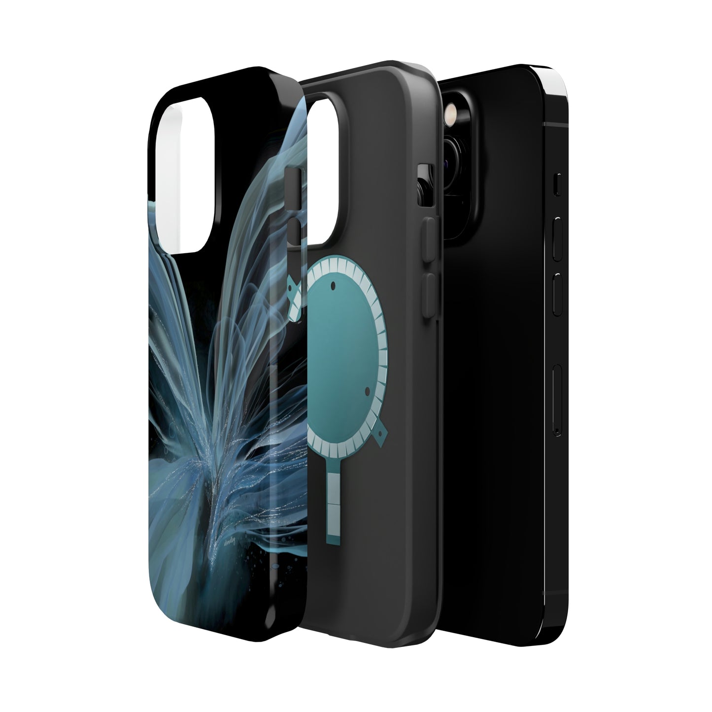 Blue Butterfly Alcohol Ink Art (Black), MagSafe