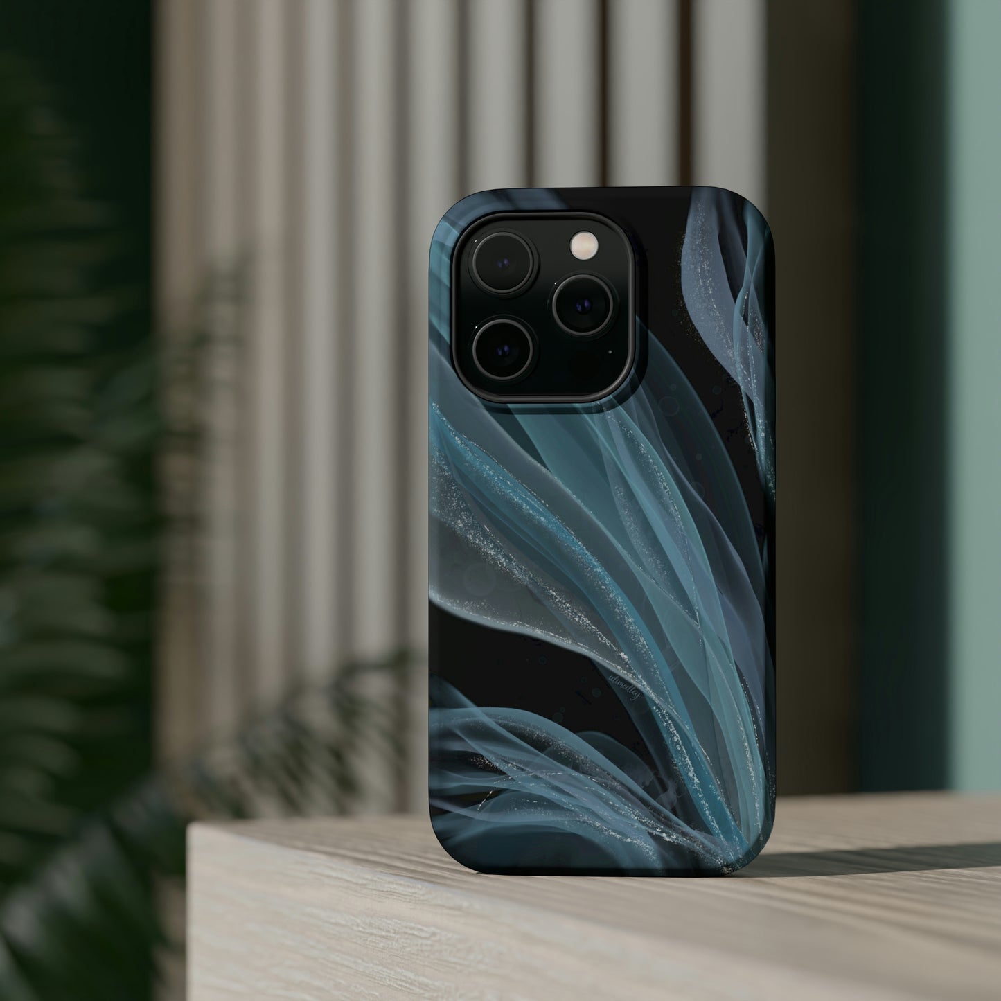 Blue Waves Alcohol Ink Art (Black), MagSafe