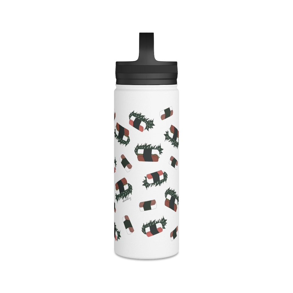 Water Bottle, 3 sizes, Stainless Steel with Handle Lid- Hawaii Musubi