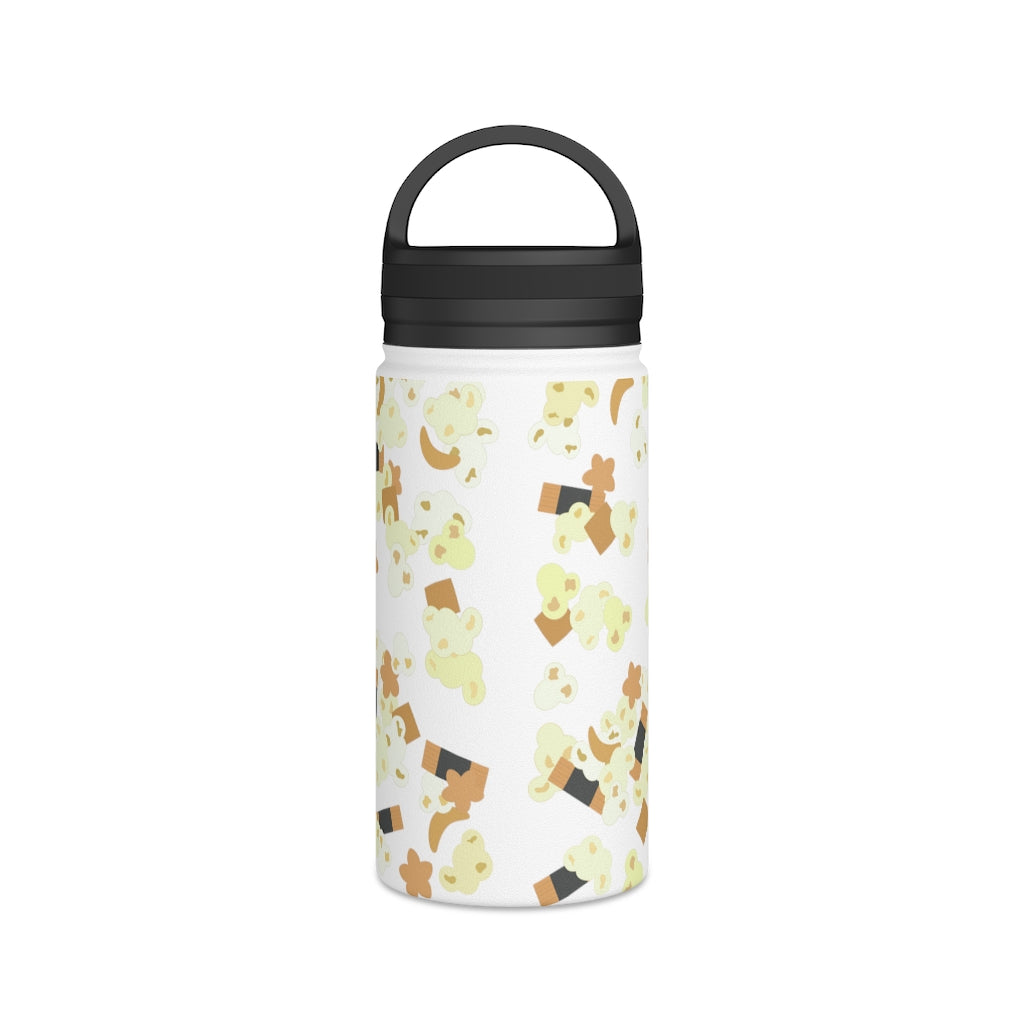Water Bottle, 3 sizes, Stainless Steel with Handle Lid- Hurricane Popcorn