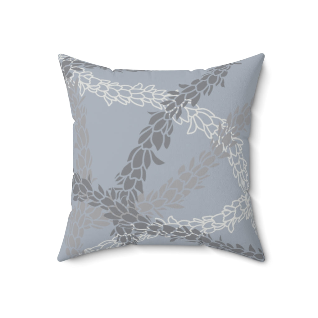 Canvas Throw Pillow Case- Pikake Wishes (Gray)