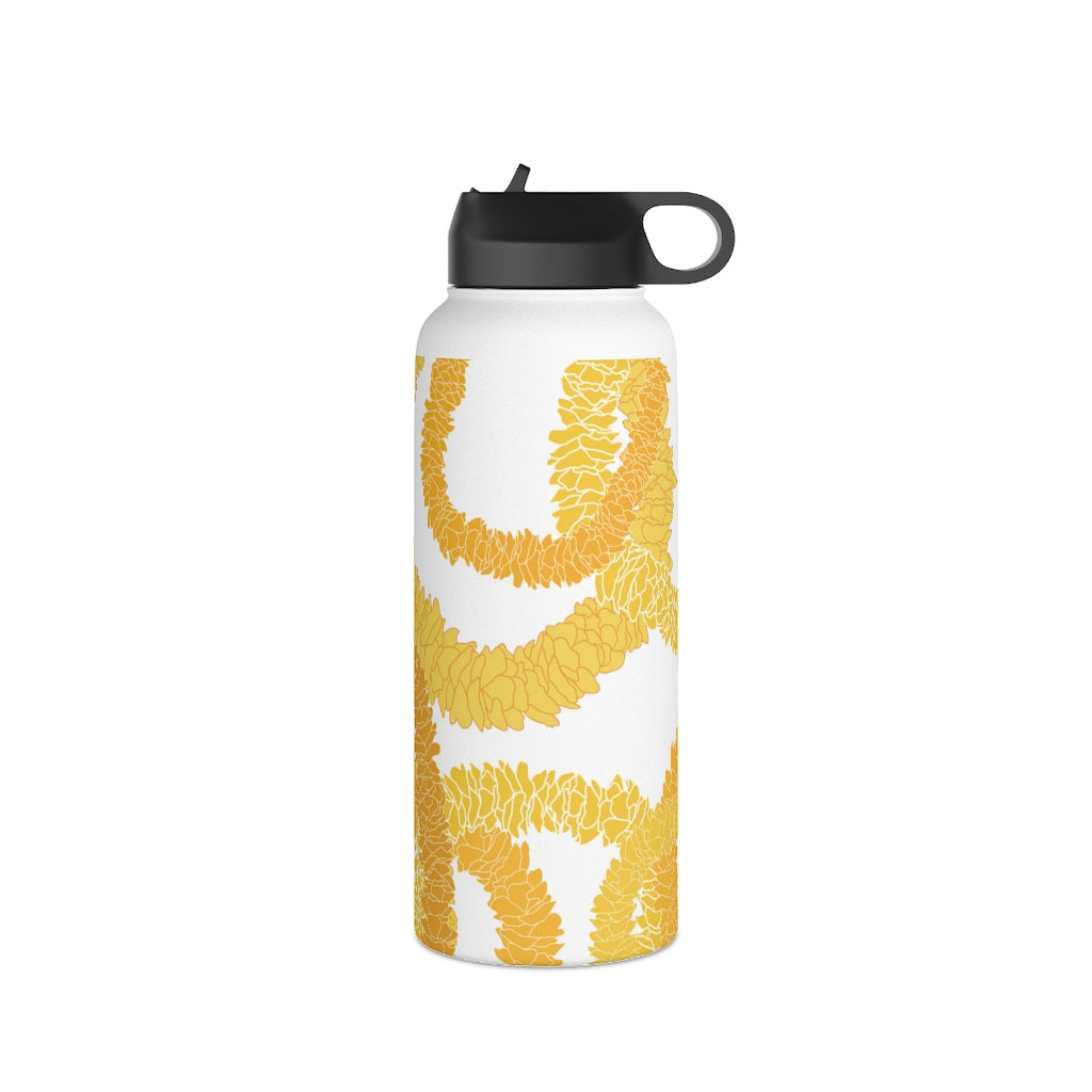 Water Bottle, 3 sizes, Stainless Steel with Sip Straw- Ilima Lei