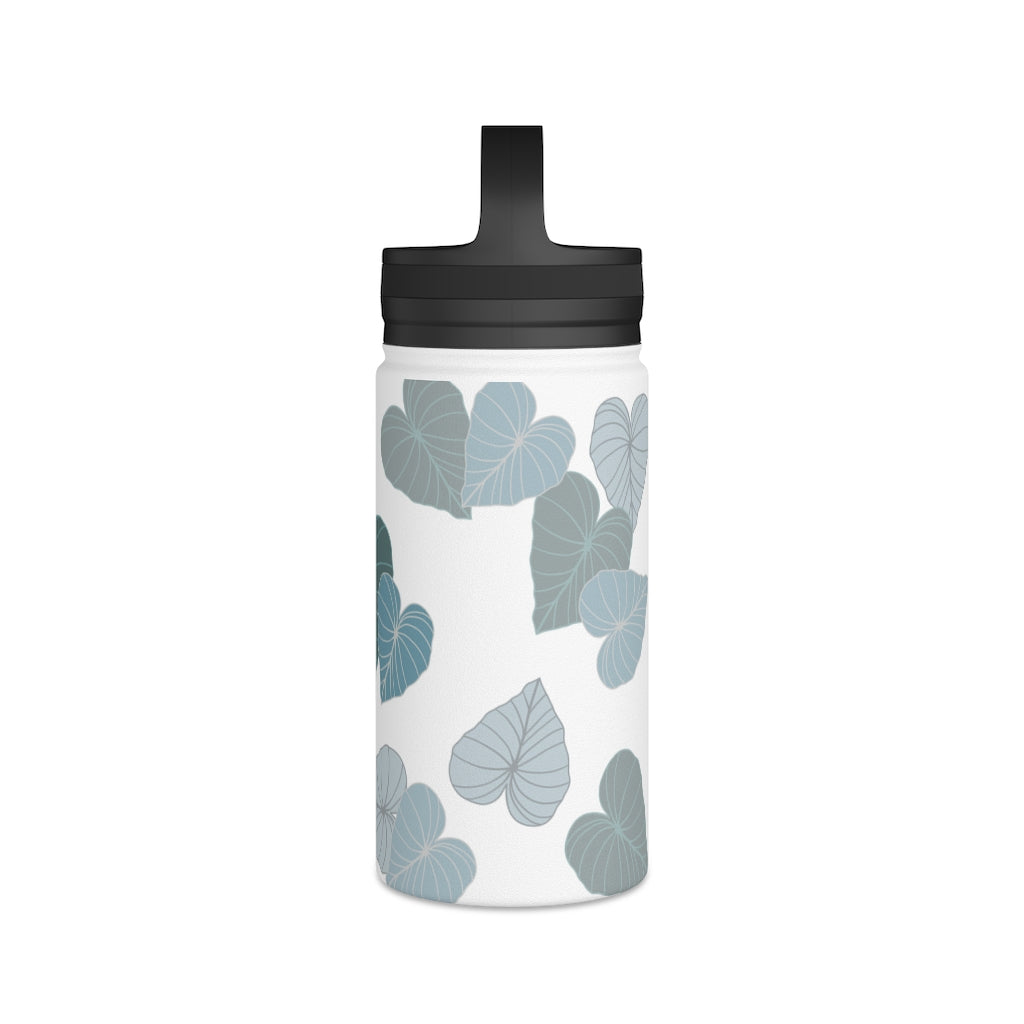 Water Bottle, 3 sizes, Stainless Steel with Handle Lid- Kalo Blue Flurries