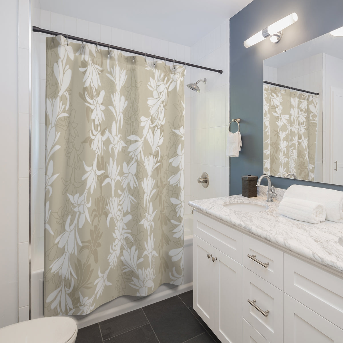 Shower Curtain- Tuberoses for Nohea (Sand)
