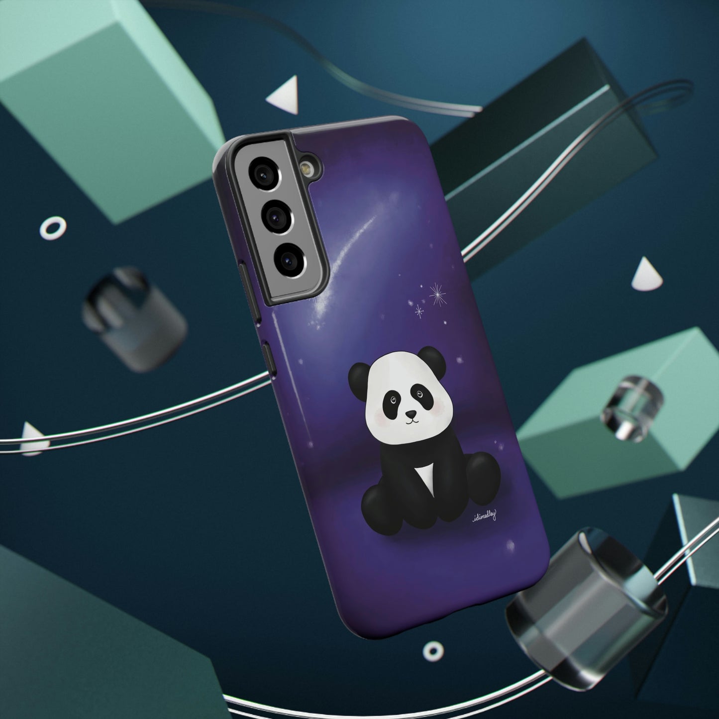 Panda in Purple Starry Night Skies