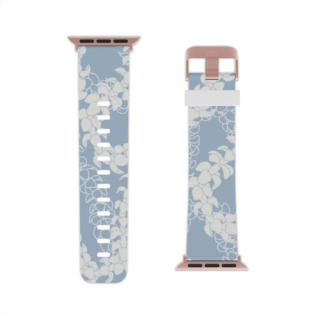 Watch Band for Apple Watch- Puakenikeni Curvilinear Lei (Blue)