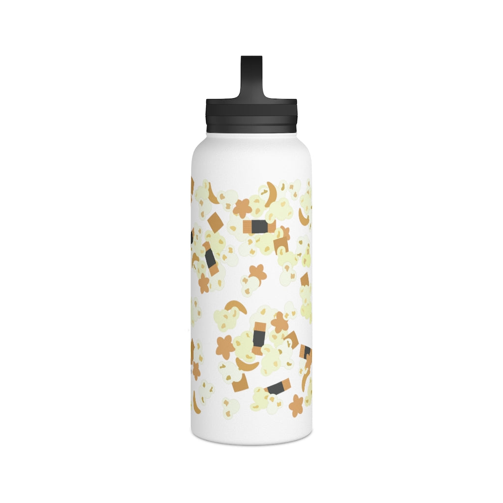 Water Bottle, 3 sizes, Stainless Steel with Handle Lid- Hurricane Popcorn