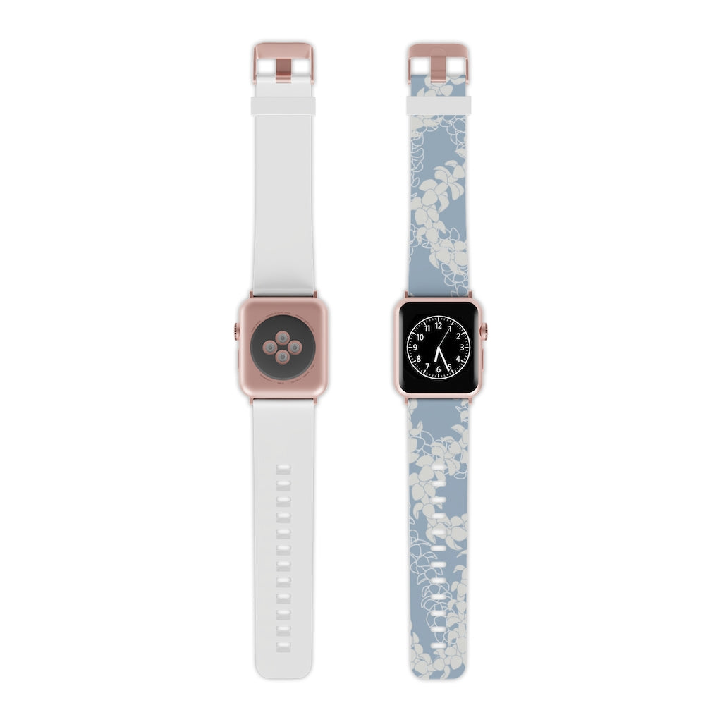 Watch Band for Apple Watch- Puakenikeni Curvilinear Lei (Blue)