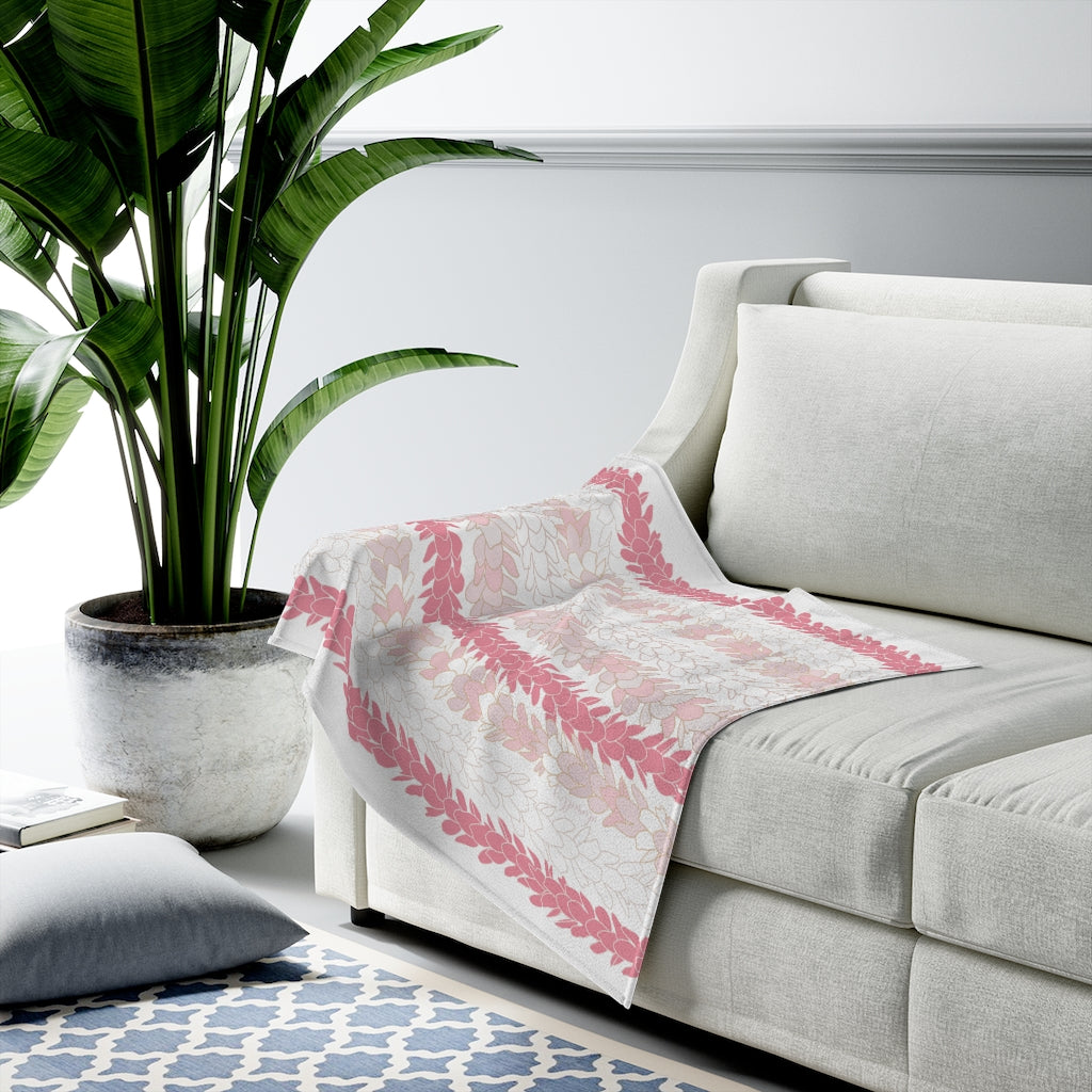 Velveteen Blanket- Pakalana Stringing Pink