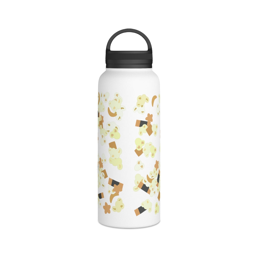Water Bottle, 3 sizes, Stainless Steel with Handle Lid- Hurricane Popcorn