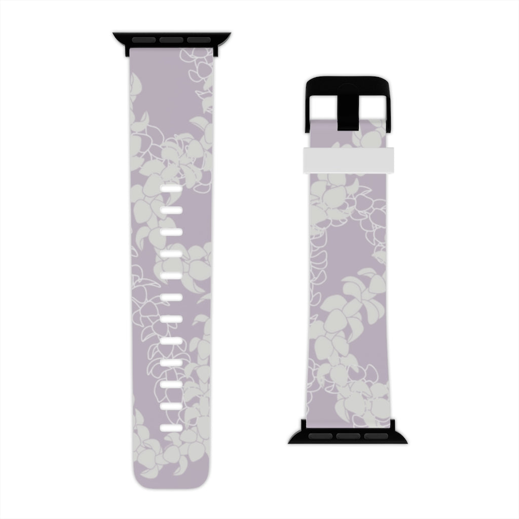 Watch Band for Apple Watch- Puakenikeni Curvilinear Lei (Pinky Periwinkle)