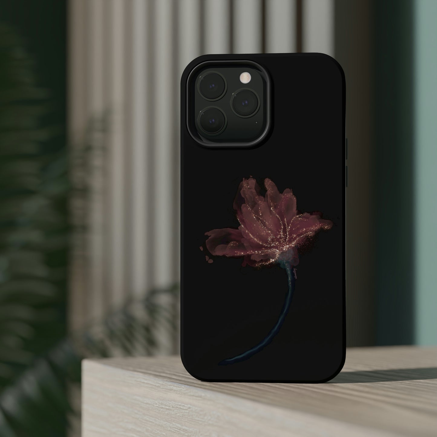 Flower Alcohol Ink Art (Black), MagSafe